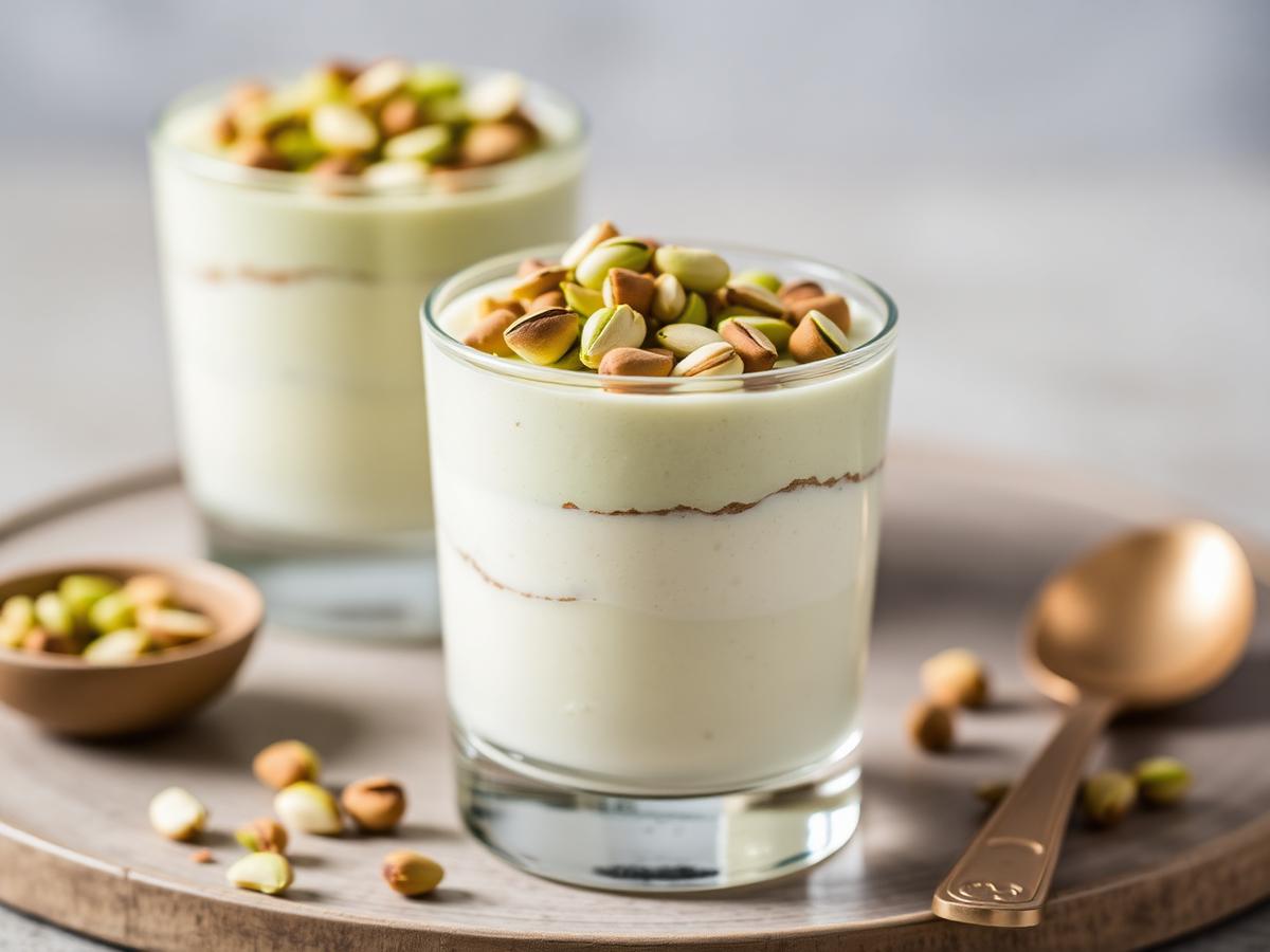 Mousse rapid de fistic în pahar – rețetă cu produse Alla Corporation